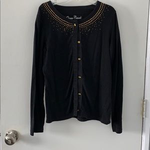 Black and gold jeweled cardigan